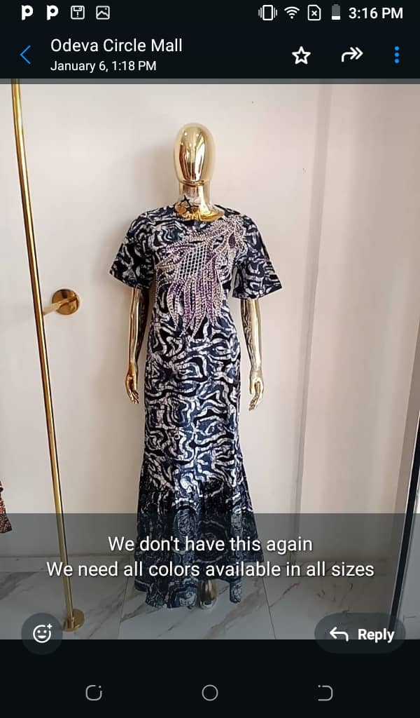 Ankara long gown with gathers and leaf Emb